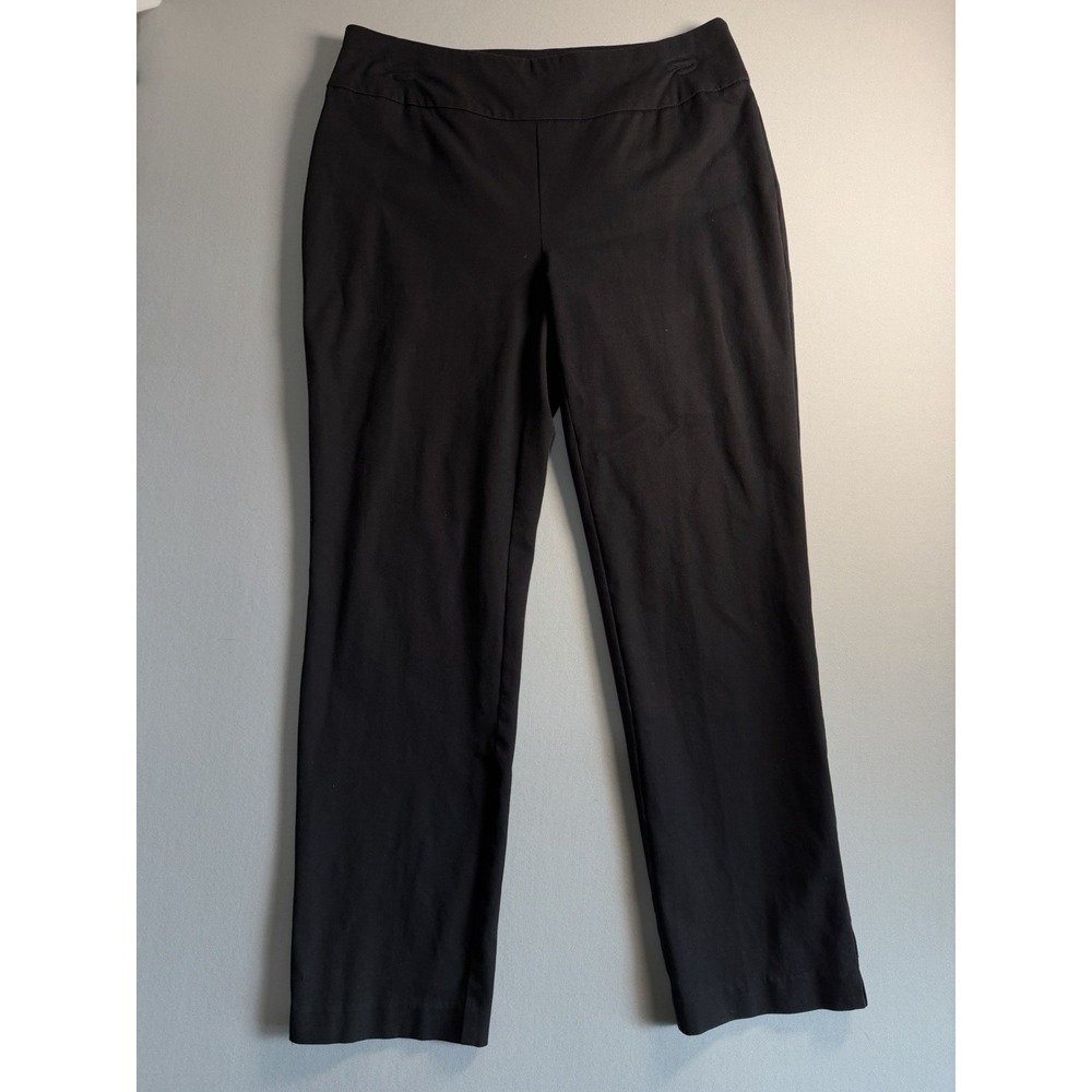 Chico's Fabulously Slimming Pull On Pants Size 0 Small Black Straight Leg Office